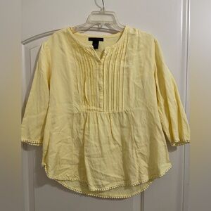 Grace Elements Light Yellow Pleated Blouse